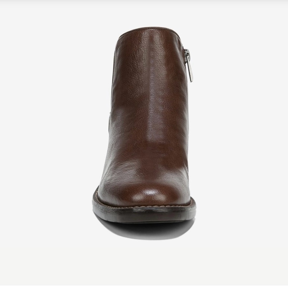 Franco Sarto Rich Brown Leather Ankle Boots - Picture 4 of 9